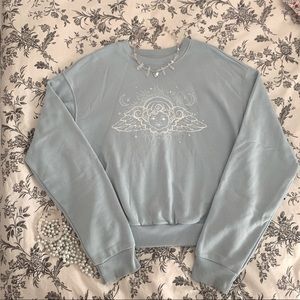 divided cherub sweatshirt blue size XS